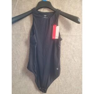 Popilush Black Shapewear Bodysuit Women's Small High Neck Tank Snap Closure NWT